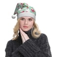 thumbnail image 5 of Fuzoiu Bunny And Rose Print Santa Hat Christmas Hat for Adults,Santa Hats with Pompom, Unisex Xmas Holiday Hat for Christmas New Year Festive Party Supplies, 5 of 6