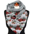 thumbnail image 4 of 2 Mujer Invierno Espesar Cálido Bufanda Grande Navidad Papá Noel Camión Muñeco De Nieve Estampado Calentador De Cuello Redecilla Con Clip Manta Térmica Botón Chal Abrigo Poncho, 4 of 5
