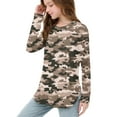 thumbnail image 6 of OVBMPZD Long Sleeve Fall Shirts for Girls Kids Camo Lightweight Curvy Hem Soft Tunic Crewneck Blouses Tops for Girls Size 3 Years, 6 of 6