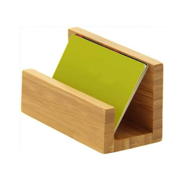 Tarjetero de escritorio de madera de bambu para escritorio soporte de exhibicion de tarjetas de visita resistente para oficina adecuado para hombres y mujeres Walmart en linea