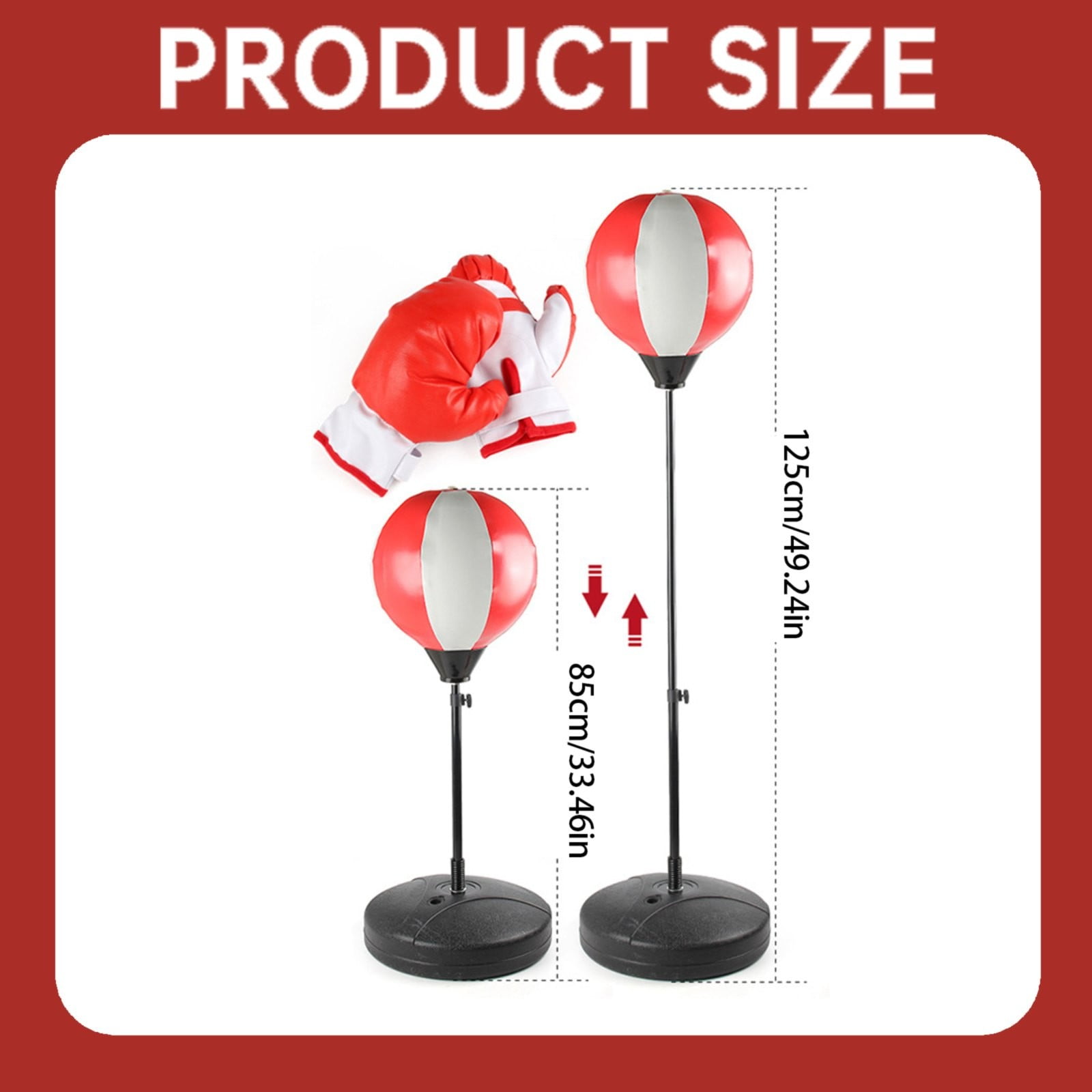 BJBSJSZ Boxing Bag Set Toy for Boys & Girls, Whoobli Punching Bag for Kids Incl Boxing Gloves | 3-10 Years Old Adjustable Kids Punching Bag with Stand