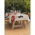 thumbnail image 3 of Outdoor Tablecloth with Umbrella Hole for Patio/Picnic/Party/Camping, Farmhouse Flowers Waterproof Table Cloth Rectangle Table Cover Washable, Japanese Style Peony Floral White Bird (54"x 80"), 3 of 8