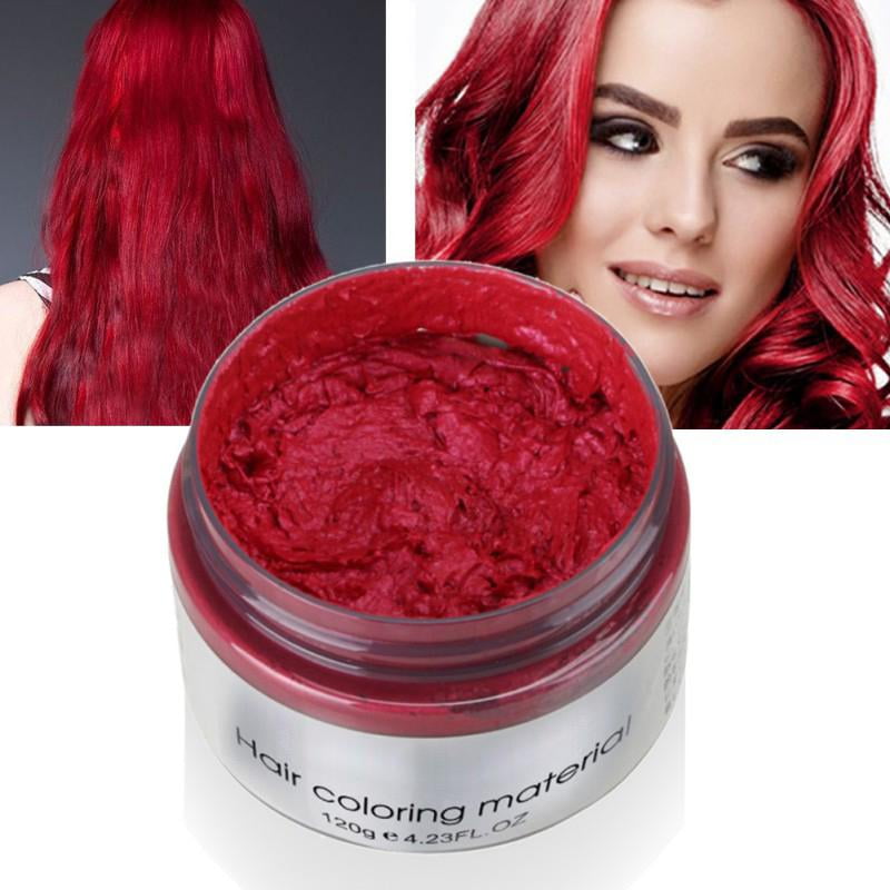Unisex DIY Styling Hair Color Wax Mud Dye Cream Washable Temporary Modeling (Red)