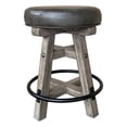thumbnail image 2 of Home Square 18" Round Dining Wood Swivel Counter Stool in Brown - Set of 2, 2 of 2