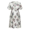 thumbnail image 1 of Women's Floral Maternity Ruffle Surplice Nursing Dress, 1 of 8