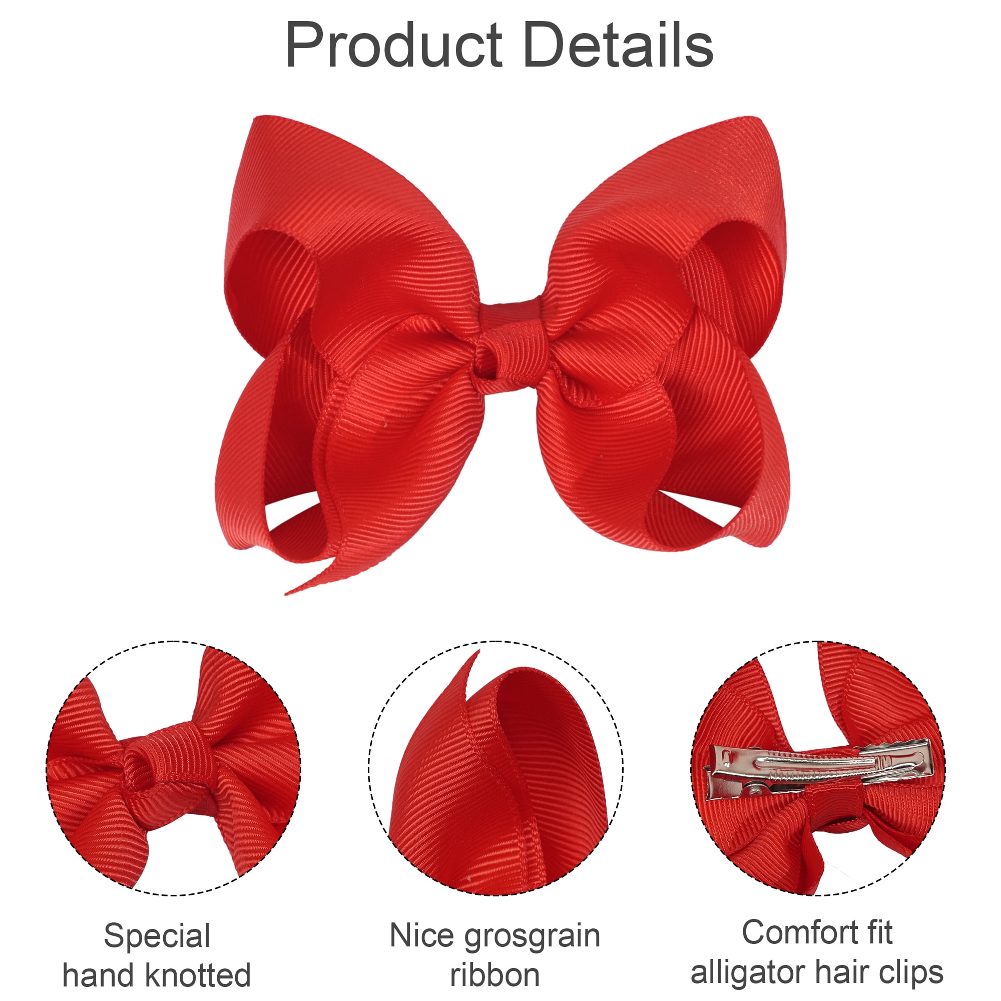 40Pcs 4.5 inch Baby Hair Bows Alligator Clips Grosgrain Ribbon Big Bows Clips For Girls Toddlers Kids Children 20 Colors In Pairs