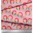 thumbnail image 2 of Soimoi Pink Poly Georgette Fabric Paint Brush Abstract Print Fabric by the Yard 52 Inch Wide, 2 of 3