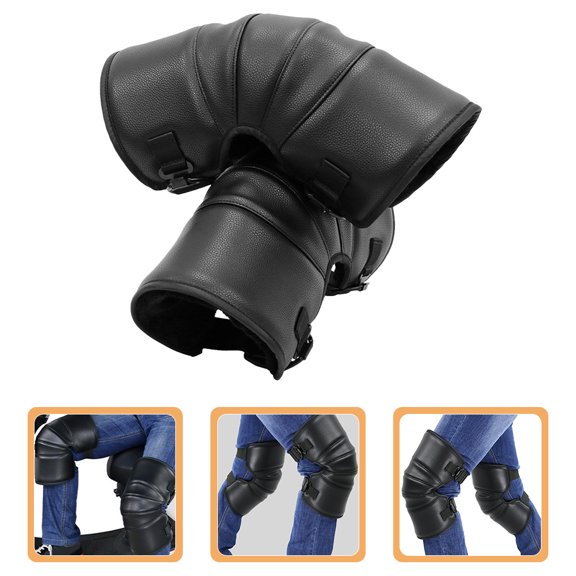 OUNONA 1 Pair Winter Motorcycle Knee Pads Windproof Thermal Lining Knee Warmers Electric Bikes Riding Thickened Knee Protection For Men And Women