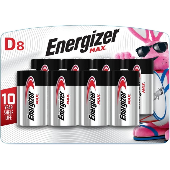 MAX D Batteries (8 Pack), D Cell Alkaline Batteries