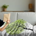 thumbnail image 3 of Tree of Life Soft Flannel Fleece Throw Blanket, Green Spring Trees with Birds Sitting on the Branch Warm Season Life, Cozy Plush for Indoor and Outdoor Use, 50" x 60", Green Black Blue, by Ambesonne, 3 of 5