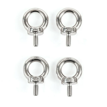 

Red Hound Auto 4 Stainless Steel DIN 580 Machine Shoulder Lifting Eye Bolts M6 316SS Marine 6mm