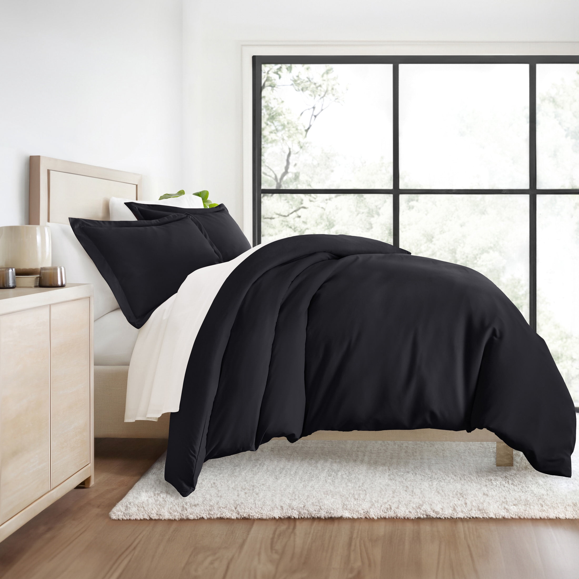 Ultra Soft & Breathable - Duvet Cover Set - Twin/TwinXL Black Bedding by Comfort Canopy