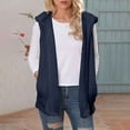 thumbnail image 2 of Fleece Vest Sevevn Women's Winter Sleeveless Hooded Fleece Blanket Jacket Solid Color Casual Tops With Pocket, 2 of 9