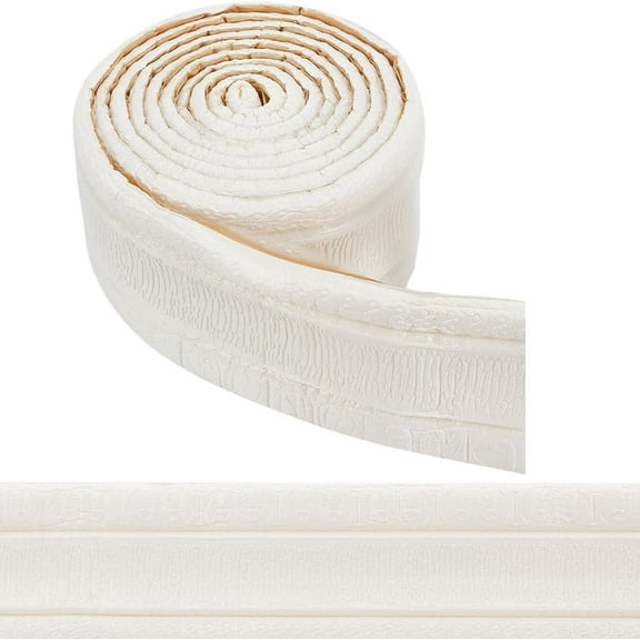 88 x 3in White Molding Peel and Stick Self Adhesive Flexible Foam Trim Sticky Decorative Wallpaper Border Wall 3D Edging Foam Baseboard Mirror Border Wall Base Hotel DIY Decoraion