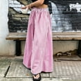 thumbnail image 4 of Women's Summer Striped Print Wide‑Leg Pants High‑Waist Elastic Waist Loose Casual Long Trousers with Side Pockets Hot Pink L(L), 4 of 9