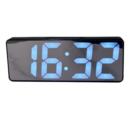 Contemporary USB Alarm Clock with Mirrored Finish, Oversized LED Display, Temperature Settings e photo Contemporary USB Alarm Clock with Mirrored Finish, Oversized LED Display, Temperature Settings - e