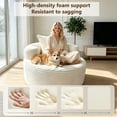 thumbnail image 2 of YVDNHP 37" Round Chair, Boneless Lounge Chair Indoor, Flannel Cloud Sofa with Pillow, Deep Seat Modern Accent Chairs for Living Room, Bedroom, No Assembly Required, White, 2 of 8