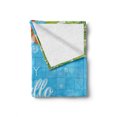 thumbnail image 2 of Hello Summer Soft Flannel Fleece Blanket, Top View of Swimming Pool with Clean Water Flip Flops and Flippers Fun Holiday, Cozy Plush for Indoor and Outdoor Use, 50" x 60", Multicolor, by Ambesonne, 2 of 6