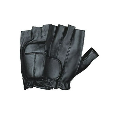 Leather Fingerless Motorcycle Biker Gel Palm Gloves 2XL SH442