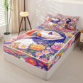 thumbnail image 2 of jejeloiu Colorful Flower Puffin Zipper Twin Comforter Sets with Fitted Sheet and 2 Pillowcases Kids,Wildlife Seagull Floral Zipper Bedding Set For Girls,Reversible,4-Piece, 2 of 7
