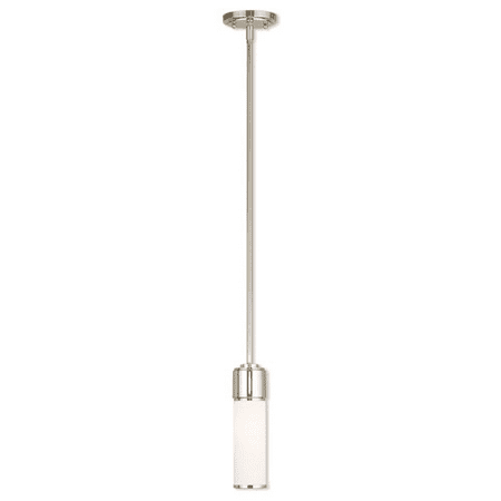 - Mini Pendants 1 Light With Steel Hand Blown Satin Opal White Glass Nickel Tones size 5 in 60 Watts - World of Crystal