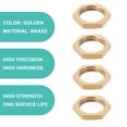 thumbnail image 4 of 8Pcs Female Thread Brass Pipe Fittings Hex Lock Nuts for Fixing (Golden, 1/2 inch), 4 of 8
