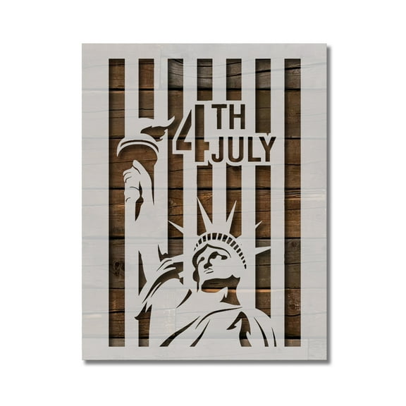 4th of July Statue of Liberty Independence Stencil Template Reusable 8.5 x 11 Inches for Painting on Walls, Wood, Arts and Crafts by Stencilville