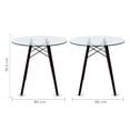 thumbnail image 3 of Comedor Cristal con Patas Nogal para 4 Personas Sillas Oslo Azul, 3 of 7
