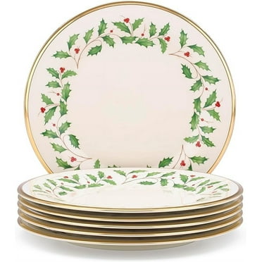 Lenox Holiday 6-Piece Holiday Salad Plate Set, Porcelain