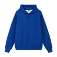 thumbnail image 4 of Hoodies for Women Oversized Drop Shoulder Pullover Drawstring Sweatshirts Casual 2025 Heavyweight Fall Winter Loose Outdoor Daily Womens Hooded Sweatshirt Blue S, 4 of 4