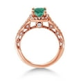 thumbnail image 4 of Gem Stone King 2.08 Ct Green Malachite White Created Sapphire 18K Rose Gold Plated Silver Ring, 4 of 6