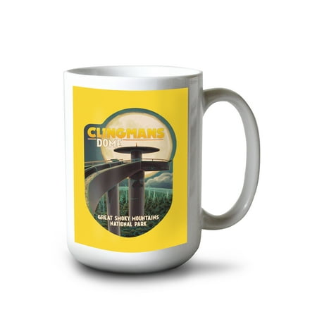 

15 fl oz Ceramic Mug Great Smoky Mountains National Park Tennessee Clingmans Dome and Moon Contour Dishwasher & Microwave Safe