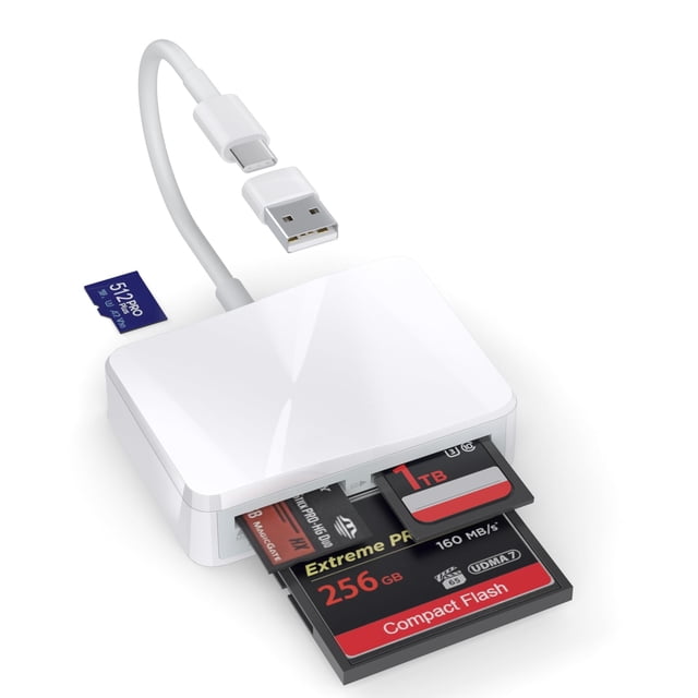 Lector de tarjetas SD RRSITIAU 4 en 1 USB-C CF SD TF MS