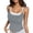 Grey, variant on .Women's Layered Contrast Trim Spaghetti Strap Tank Top, Curved Hem Slim Fit Basic Cami.White.One Size