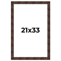 21x33 Frame Brown Burl Real Wood Picture Frame Width 1.625 Inches | Interior Frame Depth 0.5 Inches