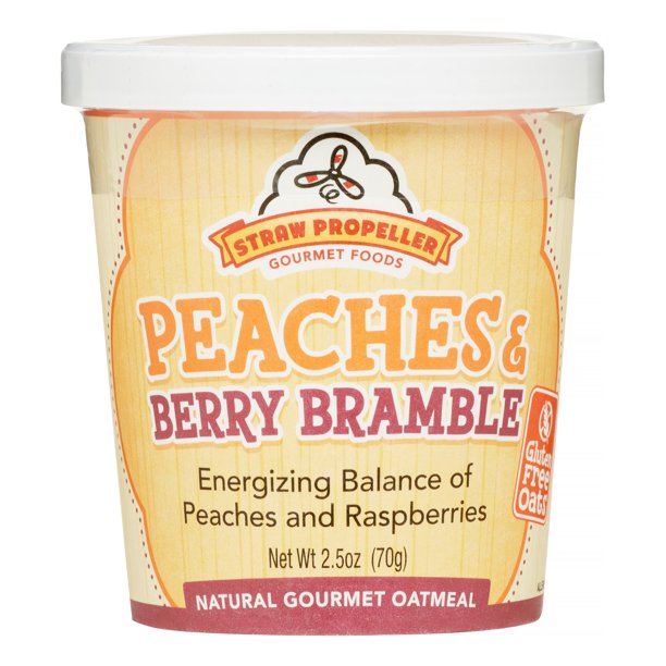 Straw Propeller Oatmeal, Peaches & Berry Bramble, 2.5 Oz, Cup Walmart