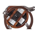 thumbnail image 2 of Ovi 29 Inch Swivel Bar Stool Nailhead Trim Walnut Brown Faux Leather - Saltoro Sherpi, 2 of 6