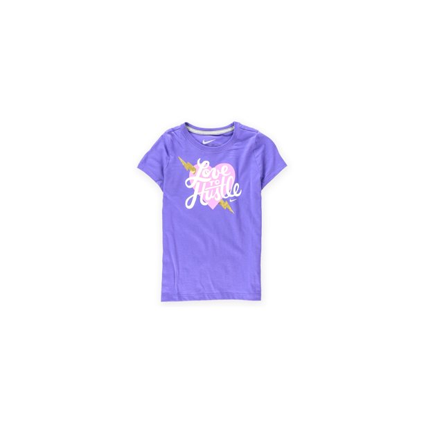 Camiseta gráfica Nike Love To Hustle para niña, morado, S (7-8) Nike Camiseta gráfica