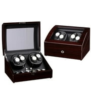 Automatic Wood Watch Winder Display Box 4+6 Storages
