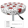 thumbnail image 4 of Disketp Red Ladybugs On Black Dotted Funda Redonda para Taburete, Funda de Cojín para Silla de Bar Suave y Elástica-14 inch, 4 of 7