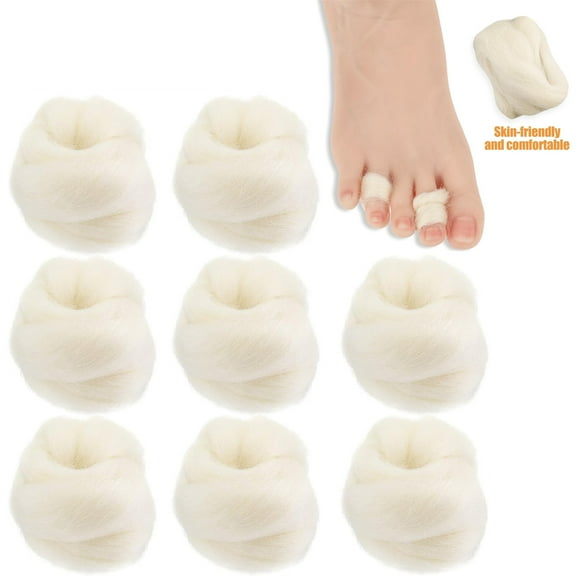Tutuviw 8Pcs Comfortable Lambs Wool Toes Separator,Soft Non-Slip Sweat-Absorbing Toe Covers,Manicure Separators Small Breathable Spacer,Callus Prevention,Professional Divider Lambs for Feet