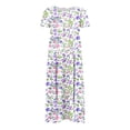 thumbnail image 4 of Drses Women's Casual Dresses Women's Flower Printing Casual Short Sleeve Crewneck Dress Casual Flowy Tiered Maxi Beach Dress Short Sleeve Dress for Women Summer, 4 of 6