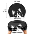thumbnail image 3 of WIRESTER Black Silicone Swim Cap for Women Men Adults Kids Boys Girls, Silicone Waterproof Swimming and Bathing Caps for Long and Short Hair - Black (Tuxedo Cat), 3 of 7