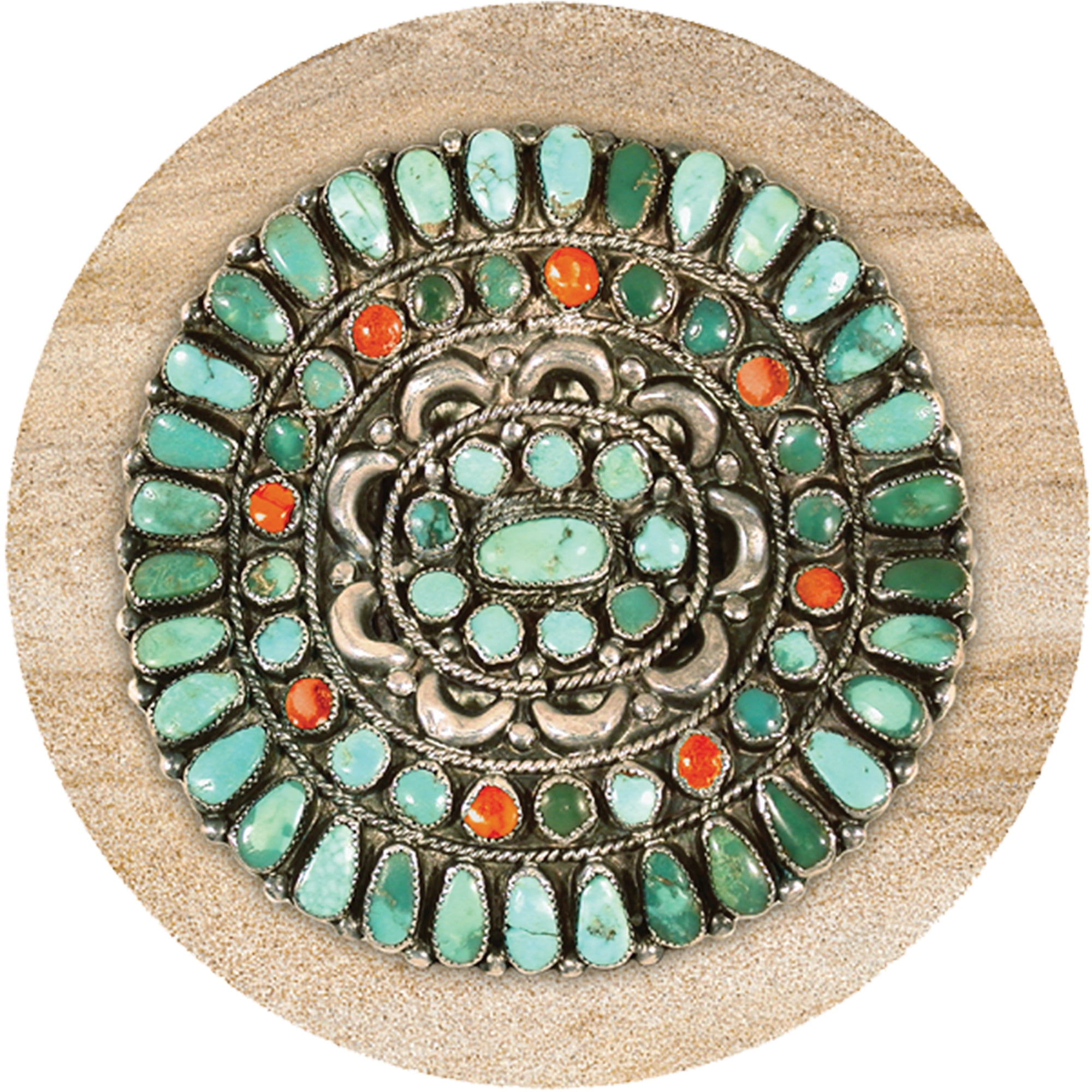 Thirstystone Drink Coasters Set, Turquoise Medallion
