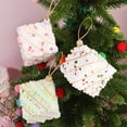thumbnail image 1 of Adorno colgante de macaron con árbol de Navidad | Textura de grano espuma • Blanco verde multicolor • Pack de 2 | Decoración navideña caprichosa • Ligera, fácil de colgar | Decoración de ambiente, 1 of 6