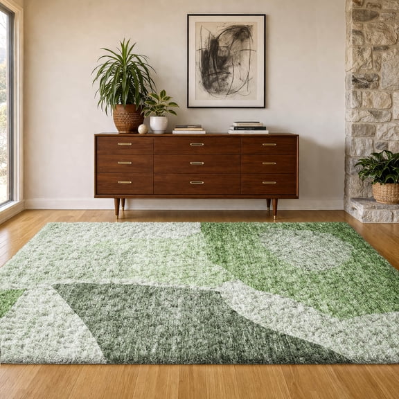 Addison Rugs Dream Shag Premium Machine Washable Transitional Abstract Aloe Rectangle Rug, 10' x 14'