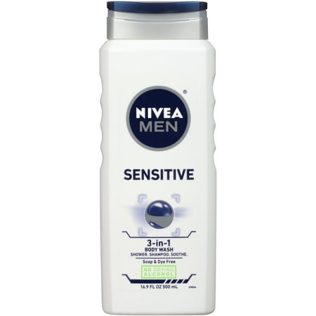 NIVEA Men Sensitive 3-in-1 Body Wash 16.9 fl. oz. - Walmart.com