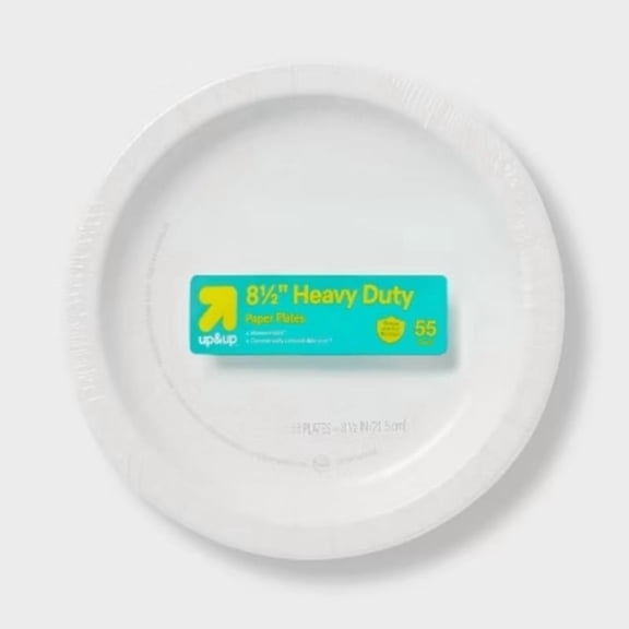White Paper Plates 8.5" - 55ct- up&up