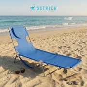 Ostrich The Original Chaise Beach Chair, Folding & Reclining Outdoor Lounger, Ocean Blue
