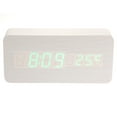 thumbnail image 4 of LED Alarm Clock with Temperature Wooden Date Display Voice Control Bamboo 13 -12, 4 of 5